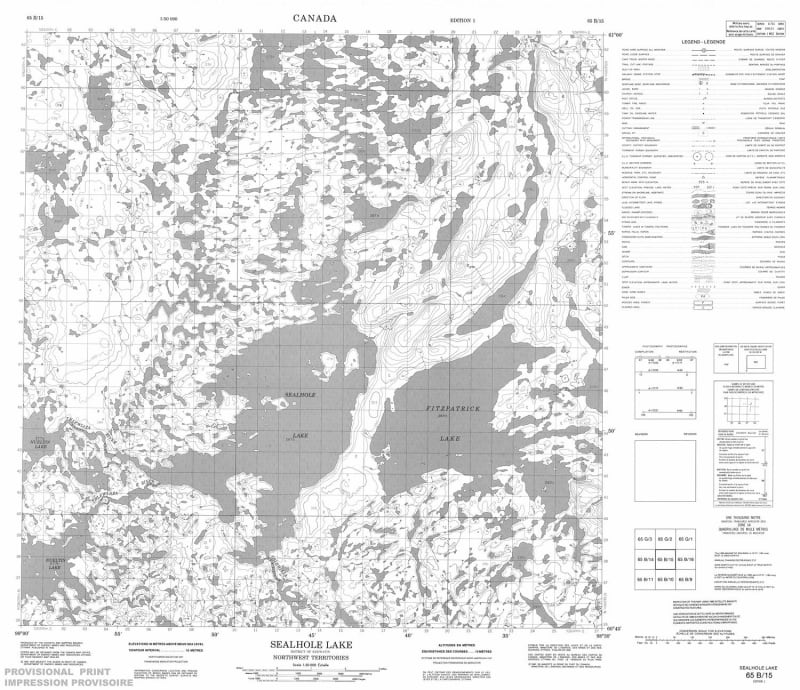 065B15 - SEALHOLE LAKE - Topographic Map