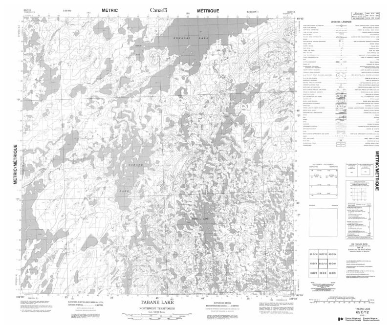 065C12 - TABANE LAKE - Topographic Map