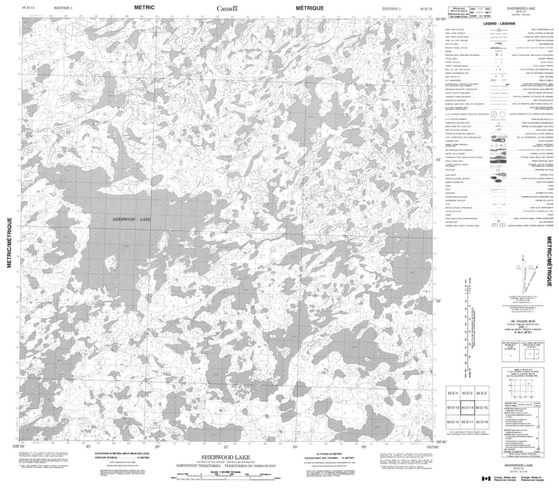 065D14 - SHERWOOD LAKE - Topographic Map