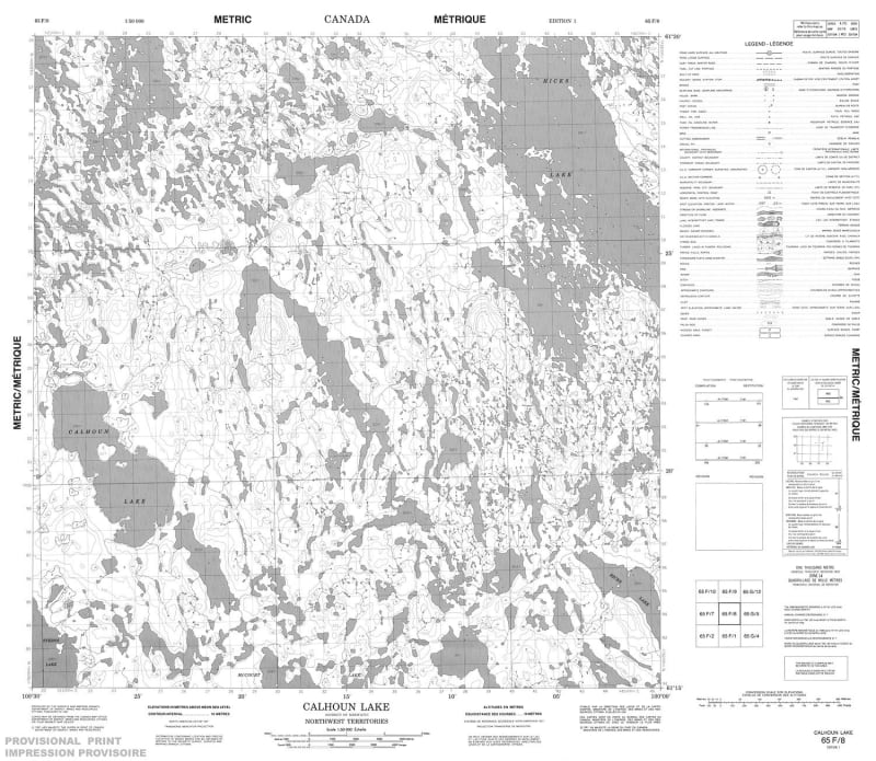 065F08 - CALHOUN LAKE - Topographic Map