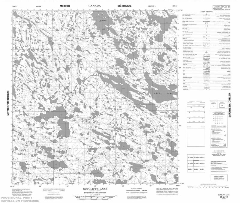065G11 - SUTCLIFFE LAKE - Topographic Map