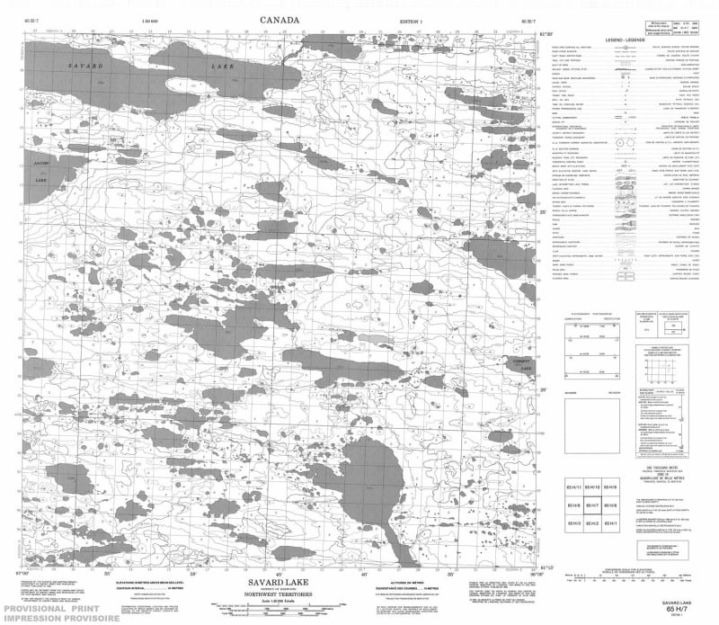 065H07 - SAVARD LAKE - Topographic Map