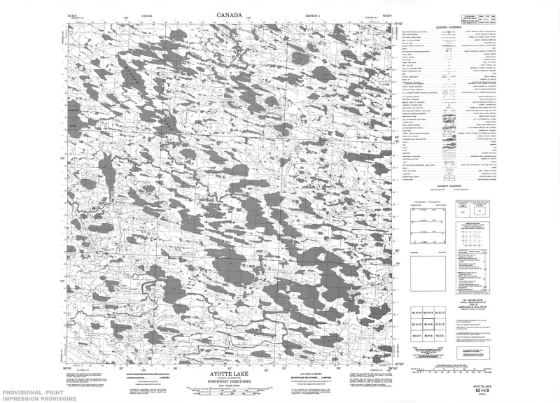 065H09 - AYOTTE LAKE - Topographic Map