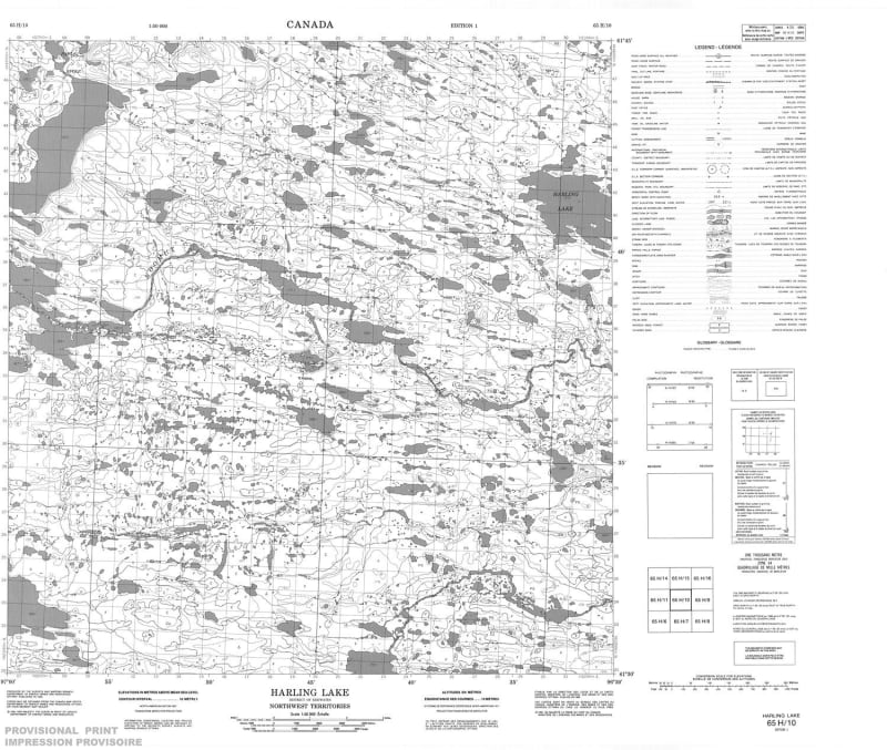 065H10 - HARLING LAKE - Topographic Map