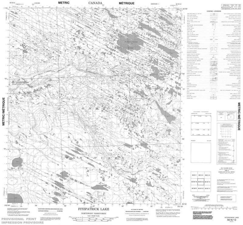 065N13 - FITZPATRICK LAKE - Topographic Map