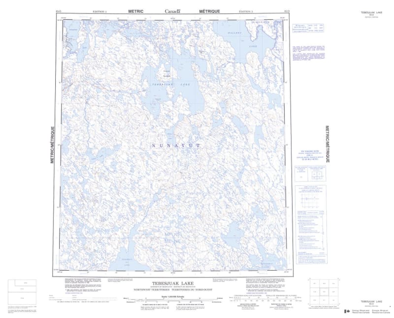 065O - TEBESJUAK LAKE - Topographic Map