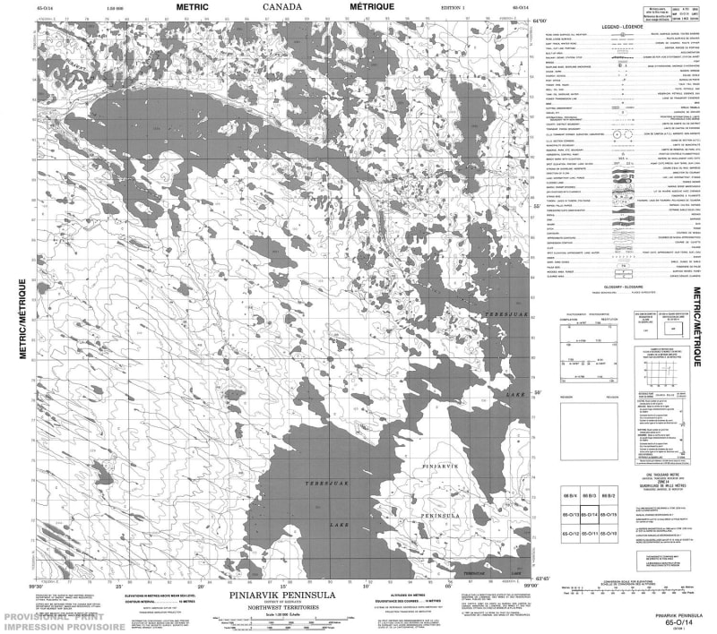 065O14 - PINIARVIK PENINSULA - Topographic Map