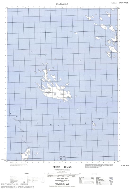 067B09W - BRYDE ISLAND - Topographic Map