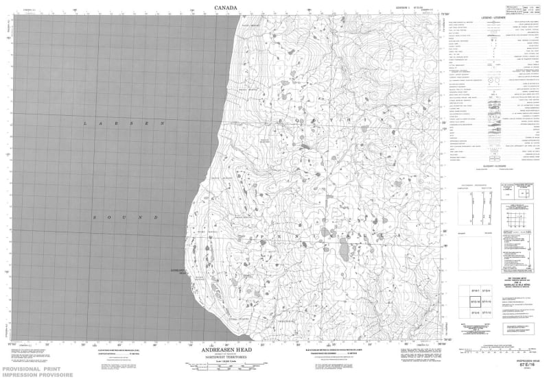 067E16 - ANDREASEN HEAD - Topographic Map