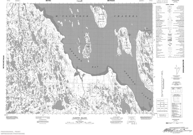 067F12 - CLOETTE ISLAND - Topographic Map