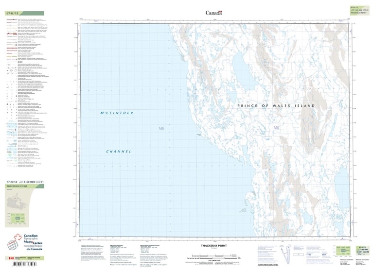 067H12 - THACKERAY POINT - Topographic Map