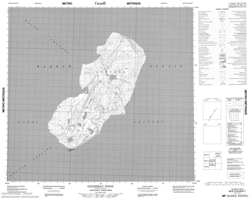 068E10 - GOURDEAU POINT - Topographic Map