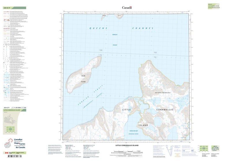 068H09 - LITTLE CORNWALLIS ISLAND - Topographic Map
