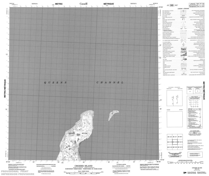 068H16 - CROZIER ISLAND - Topographic Map