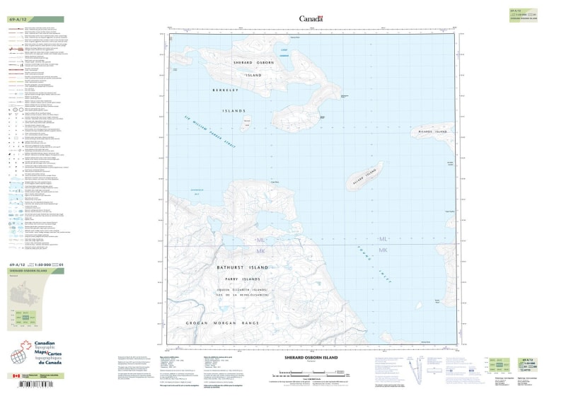 069A12 - SHERARD OSBORN ISLAND - Topographic Map