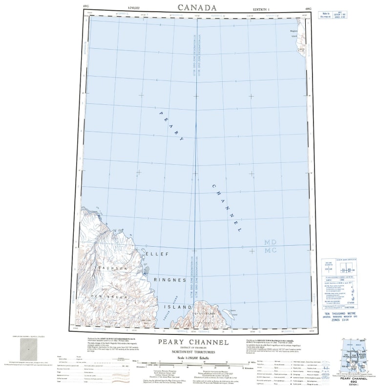 069G - PEARY CHANNEL - Topographic Map
