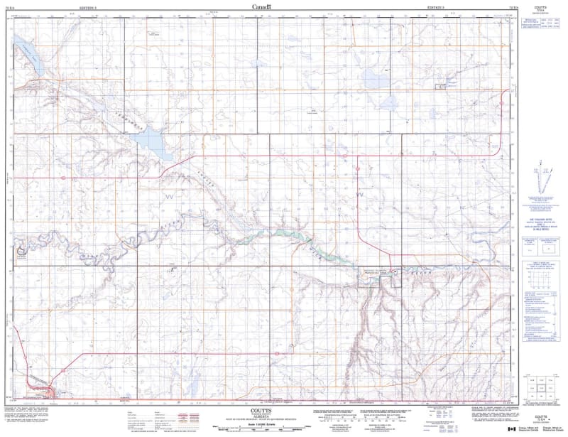 072E04 - COUTTS - Topographic Map