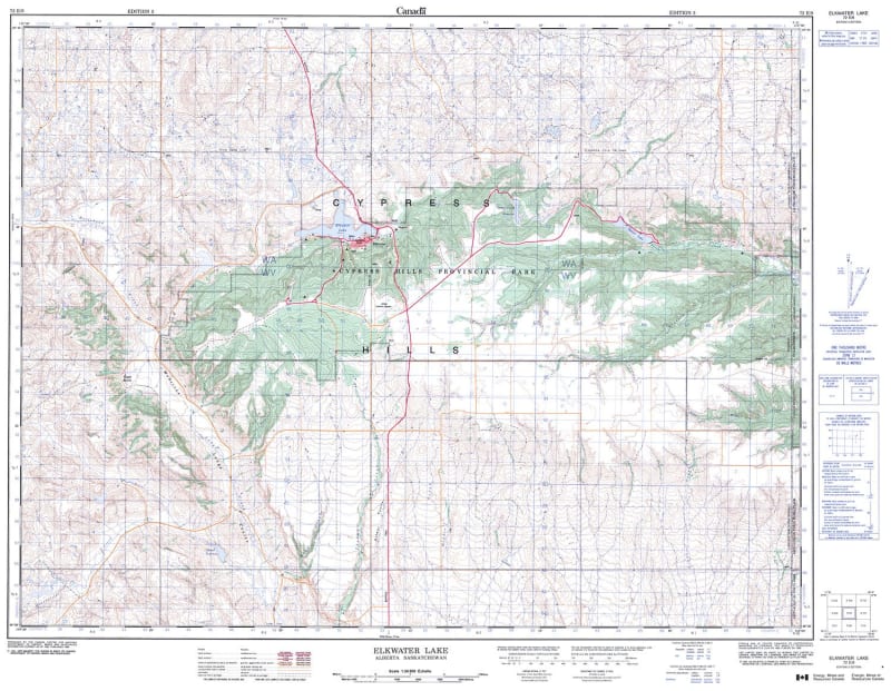 072E09 - ELKWATER LAKE - Topographic Map