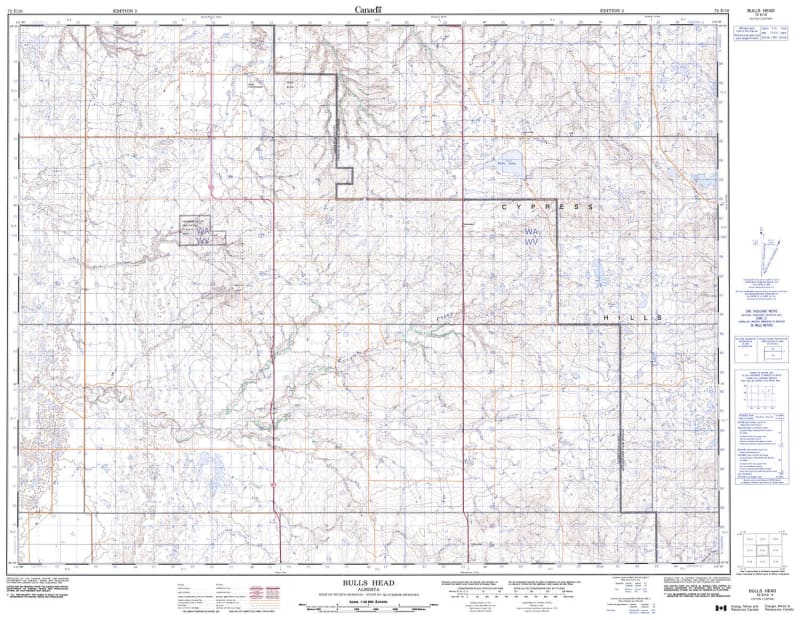 072E10 - BULLS HEAD - Topographic Map