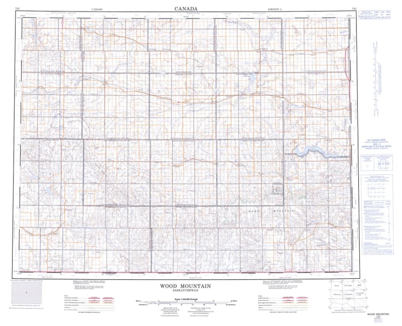 072G - WOOD MOUNTAIN - Topographic Map
