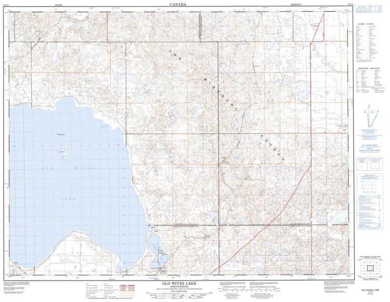 072I04 - OLD WIVES LAKE - Topographic Map