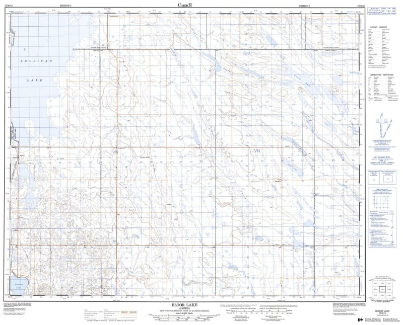 072M13 - BLOOR LAKE - Topographic Map