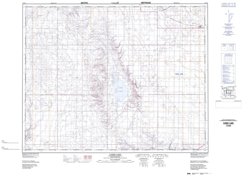 072N04 - CABRI LAKE - Topographic Map