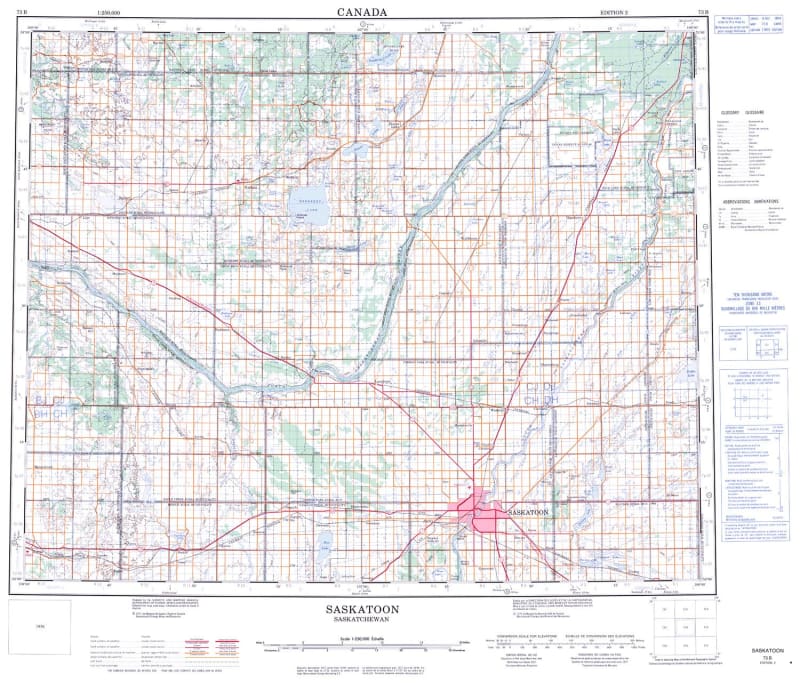 073B - SASKATOON - Topographic Map