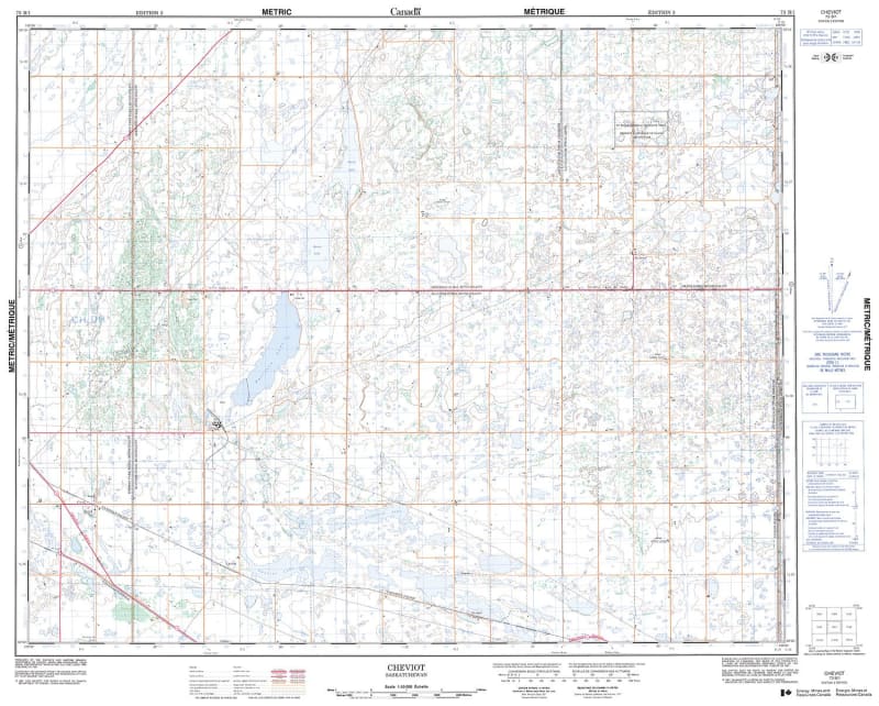 073B01 - CHEVIOT - Topographic Map