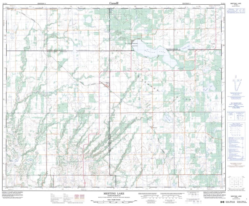 073G04 - MEETING LAKE - Topographic Map