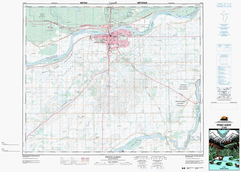 073H04 - PRINCE ALBERT - Topographic Map