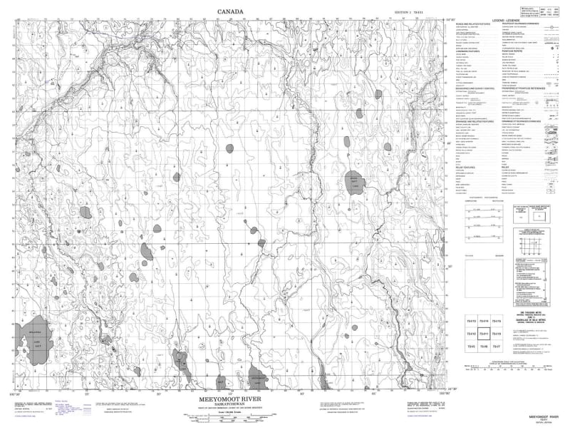 073I11 - MEEYOMOOT RIVER - Topographic Map