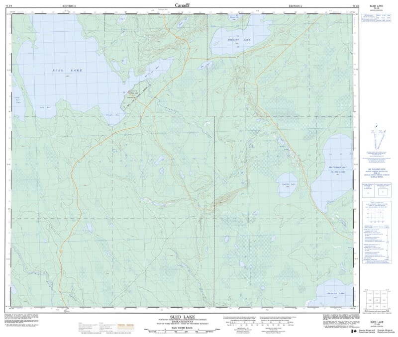 073J06 - SLED LAKE - Topographic Map