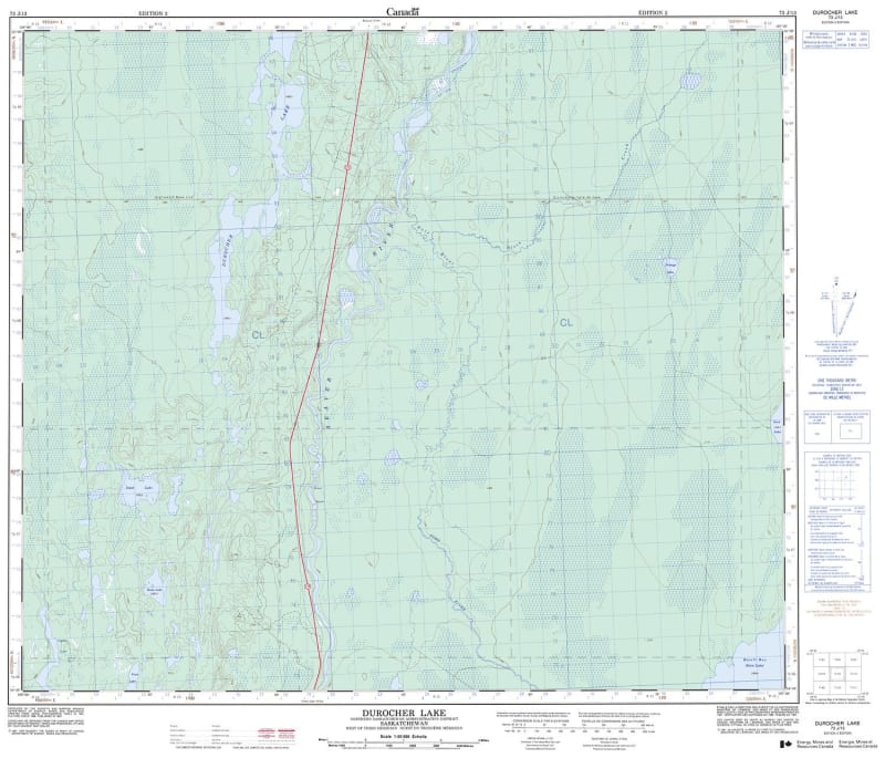 073J13 - DUROCHER LAKE - Topographic Map
