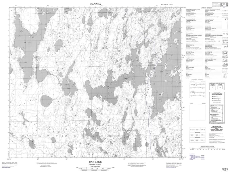 073O08 - BAR LAKE - Topographic Map