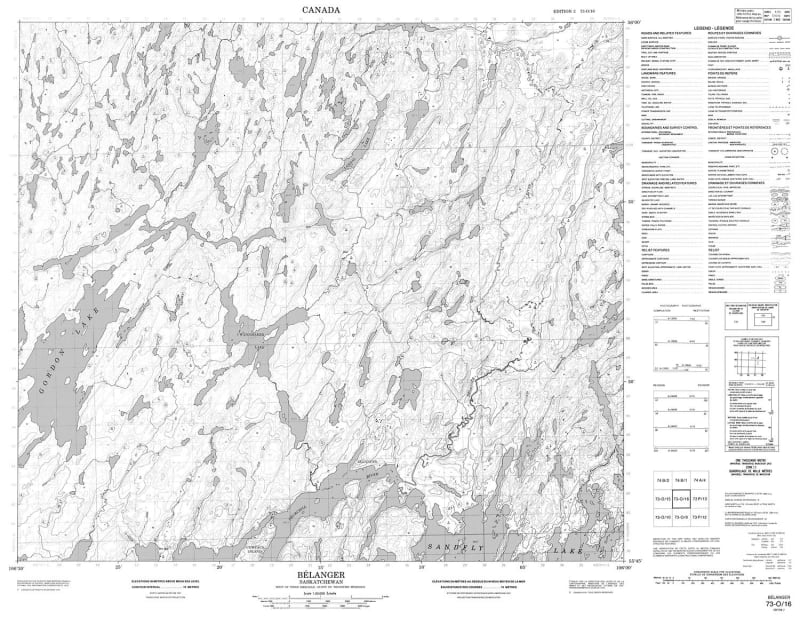 073O16 - BELANGER - Topographic Map
