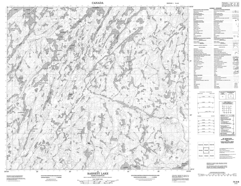 074A06 - BARNETT LAKE - Topographic Map