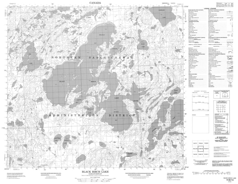074B13 - BLACK BIRCH LAKE - Topographic Map