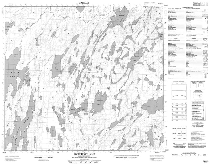 074C09 - JOSEPHSON LAKE - Topographic Map