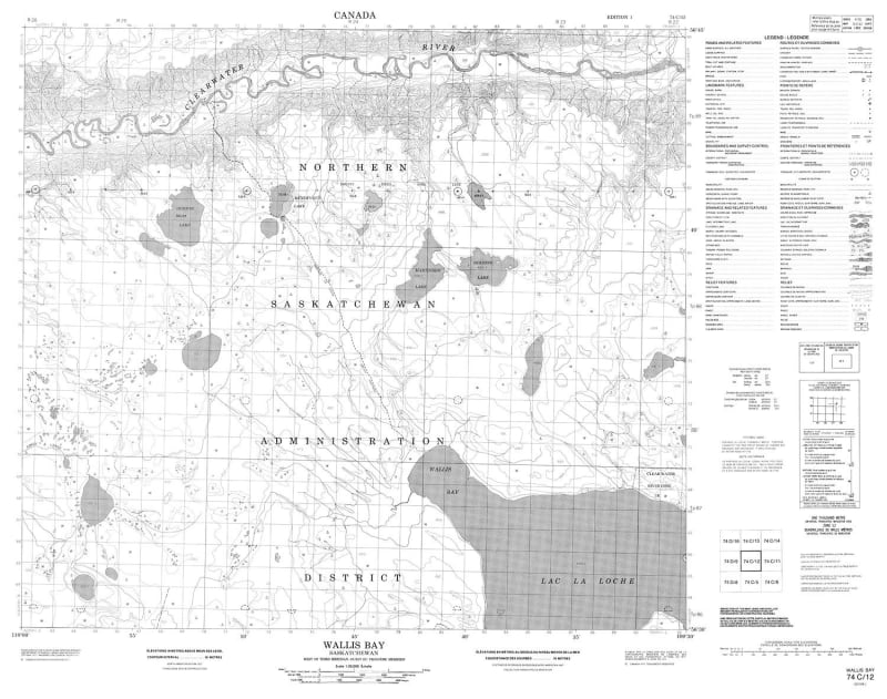 074C12 - WALLIS BAY - Topographic Map