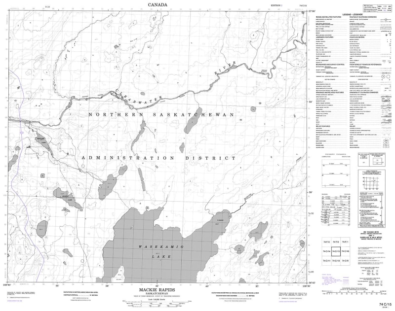 074C15 - MACKIE RAPIDS - Topographic Map