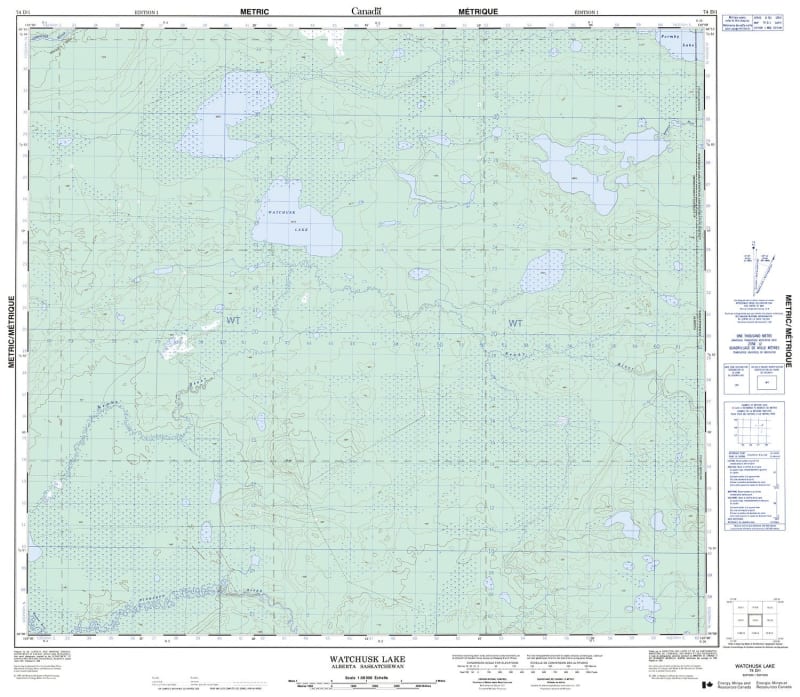 074D01 - WATCHUSK LAKE - Topographic Map