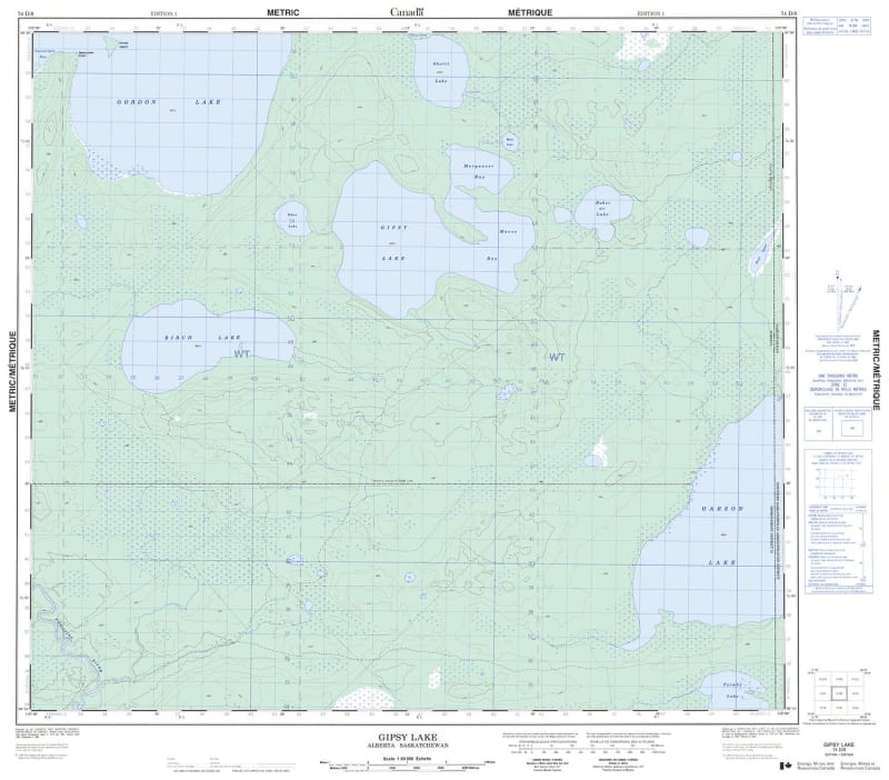 074D08 - GIPSY LAKE - Topographic Map
