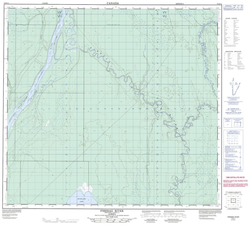 074E11 - FIREBAG RIVER - Topographic Map