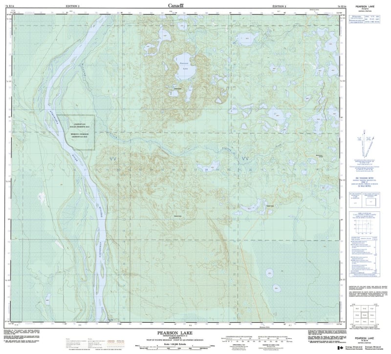 074E14 - PEARSON LAKE - Topographic Map
