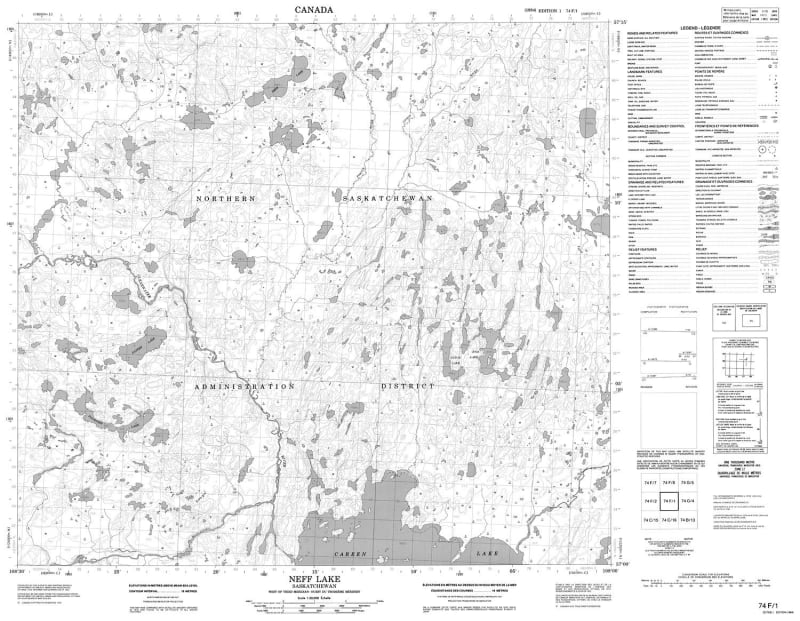 074F01 - NEFF LAKE - Topographic Map
