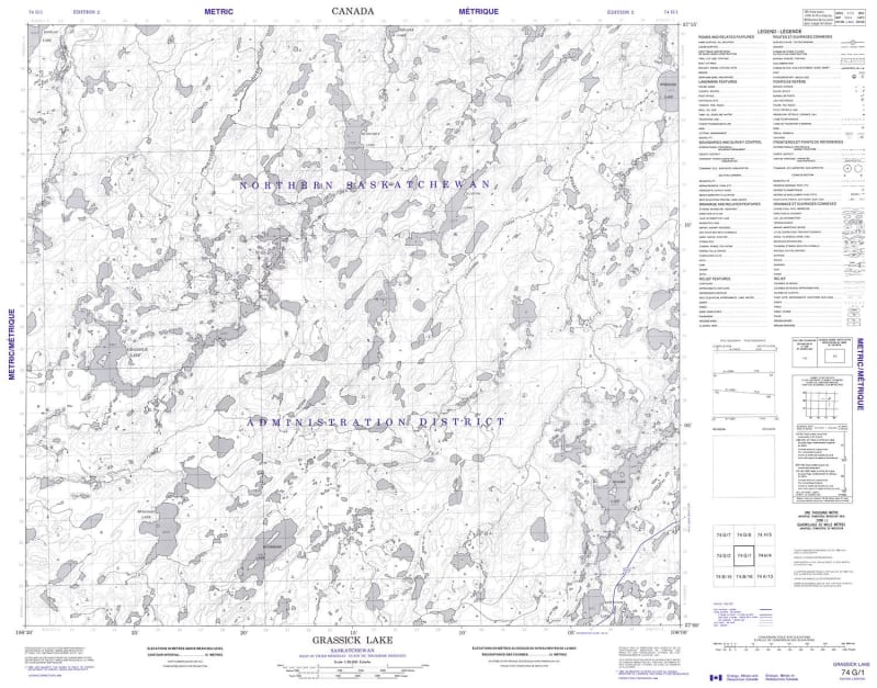 074G01 - GRASSICK LAKE - Topographic Map