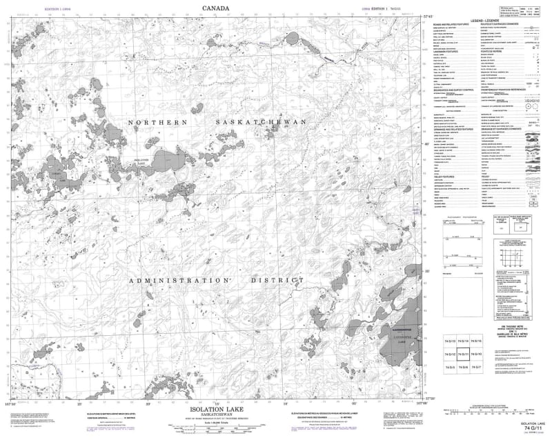 074G11 - ISOLATION LAKE - Topographic Map