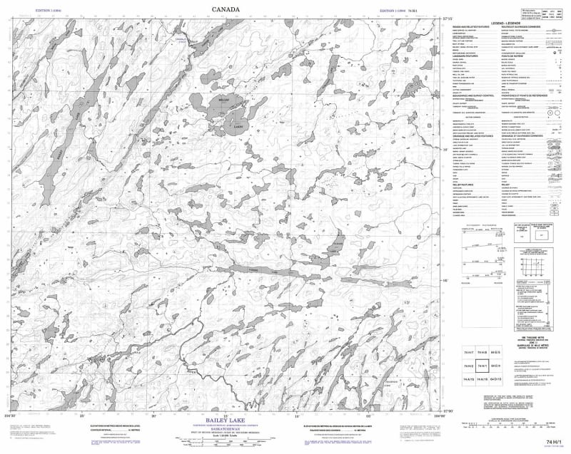 074H01 - BAILEY LAKE - Topographic Map