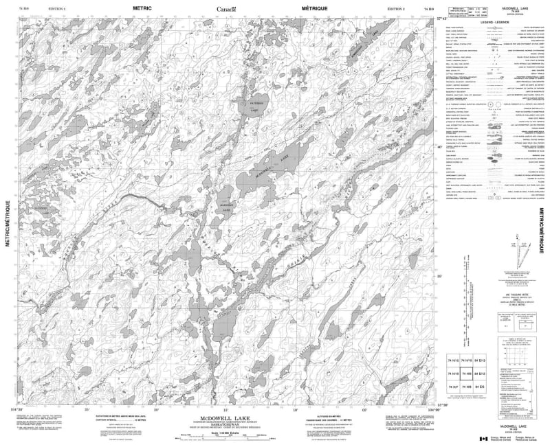 074H09 - MCDOWELL LAKE - Topographic Map